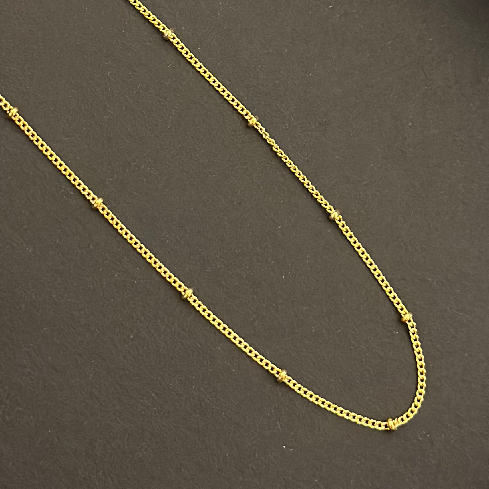 Gold Plated Sterling Silver Fine Intermittent Ball Chain