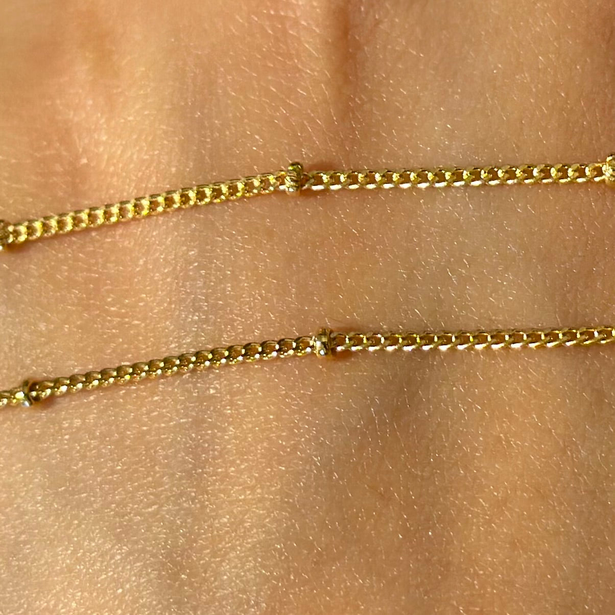 Gold Plated Sterling Silver Fine Intermittent Ball Chain