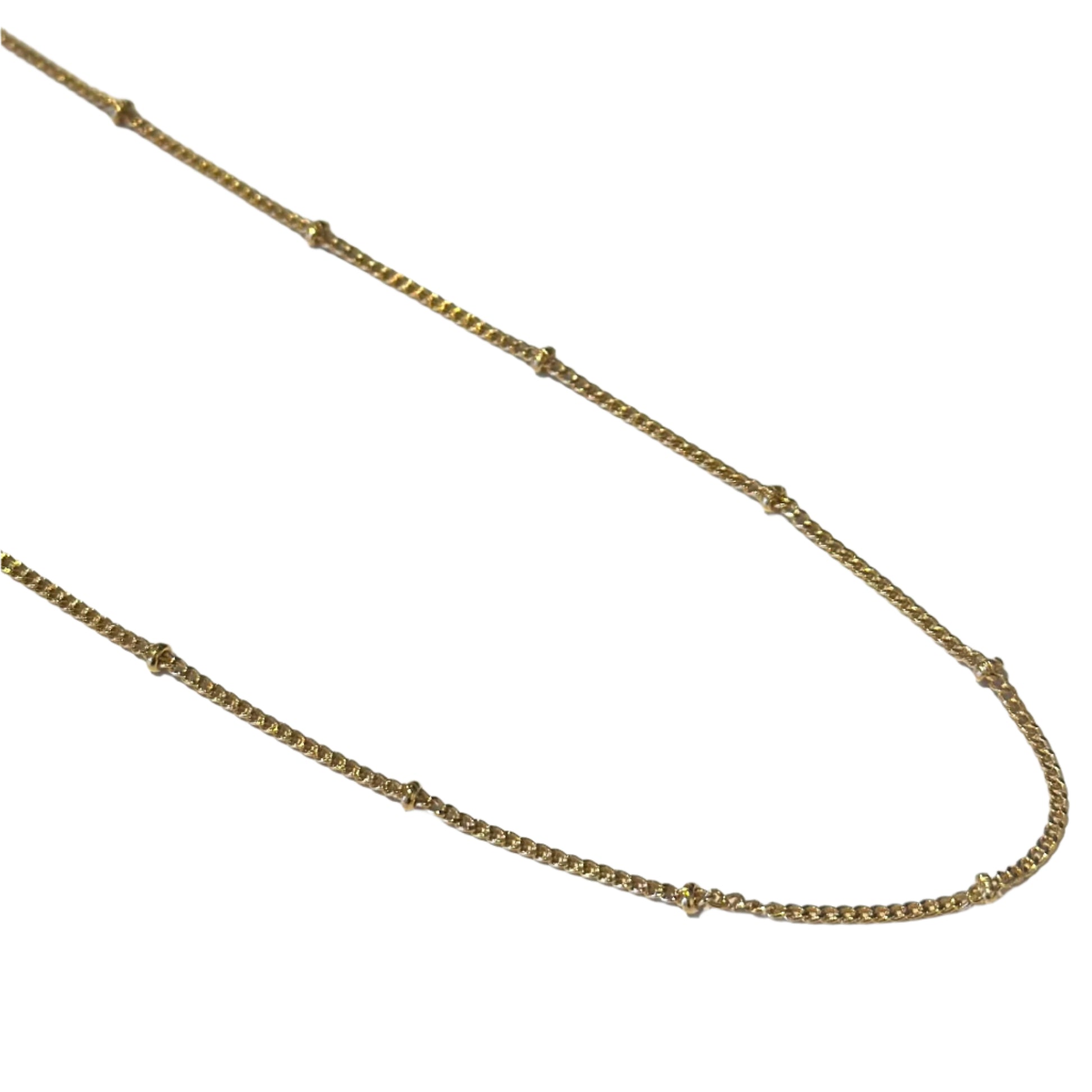 Gold Plated Sterling Silver Fine Intermittent Ball Chain