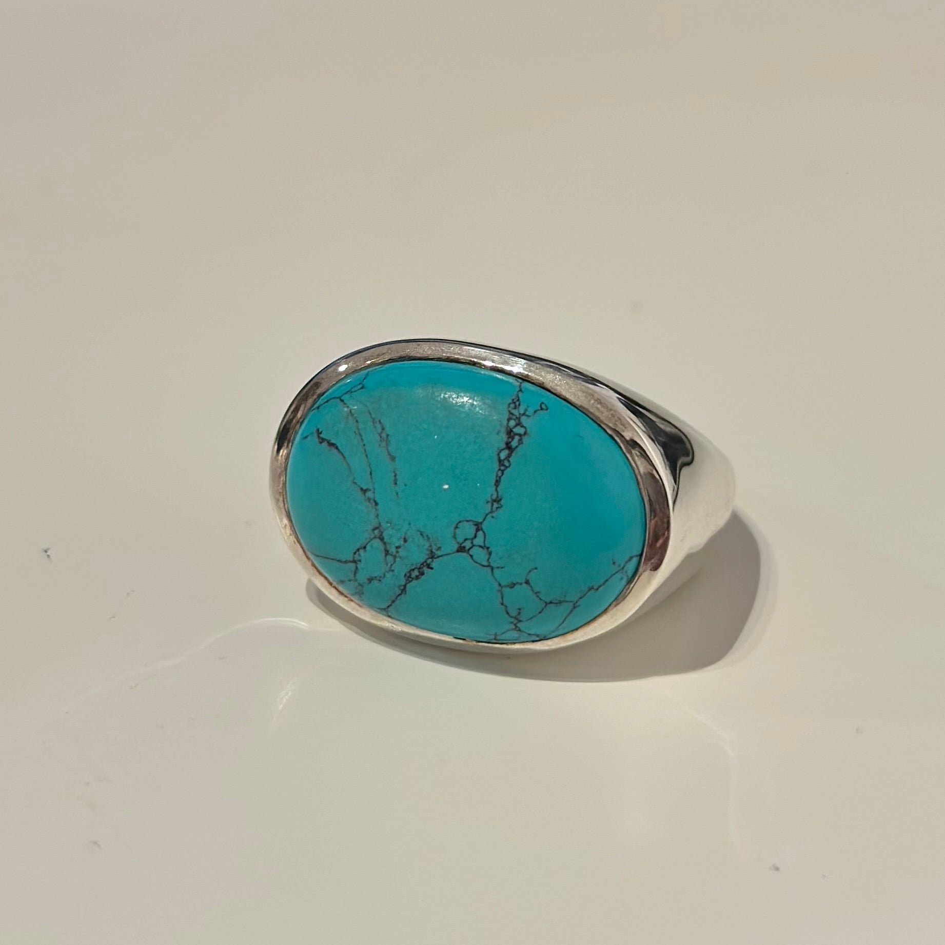 Statement Sterling Silver Turquoise Gemstone Ring